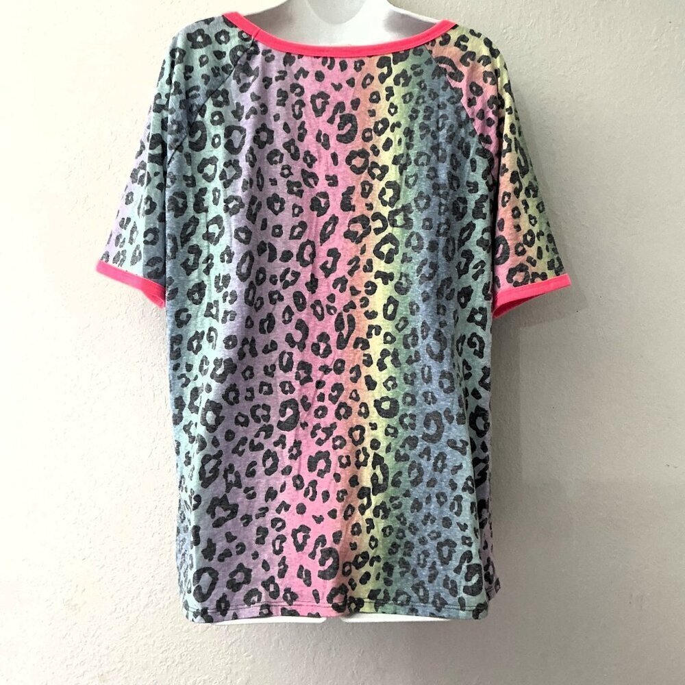 BIBI LEOPARD RAGLAN SLEEVE TOP GUC - Picture 4 of 12
